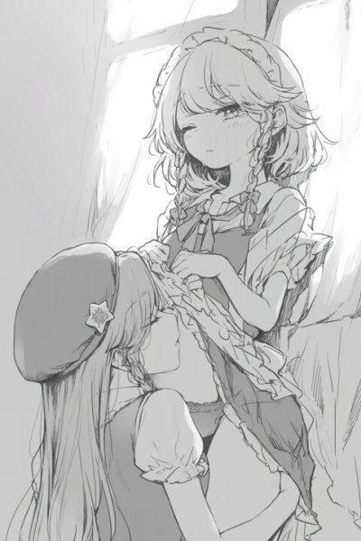 Baca Touhou Project - Meiling x Sakuya Tummy Kisses (Doujinshi) Bahasa Indonesia