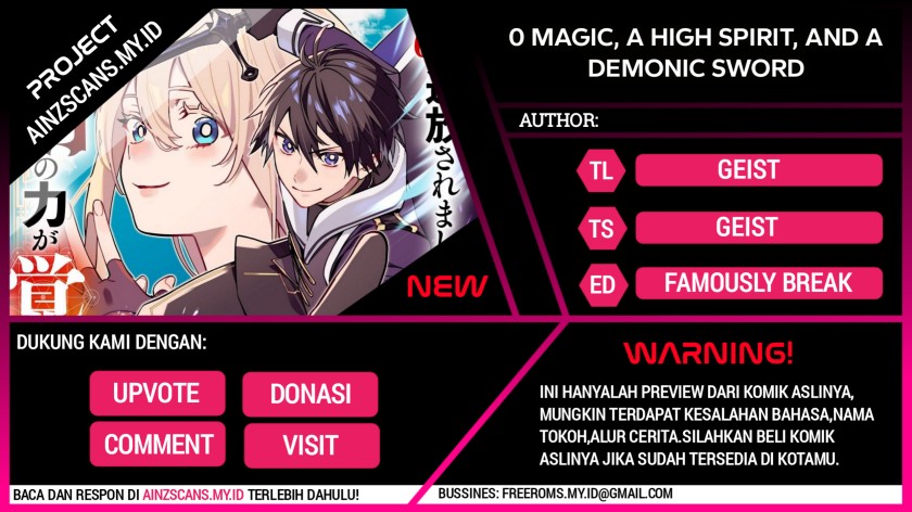 0 Magic, a High Spirit, and a Demonic Sword Chapter 1 - halaman 1