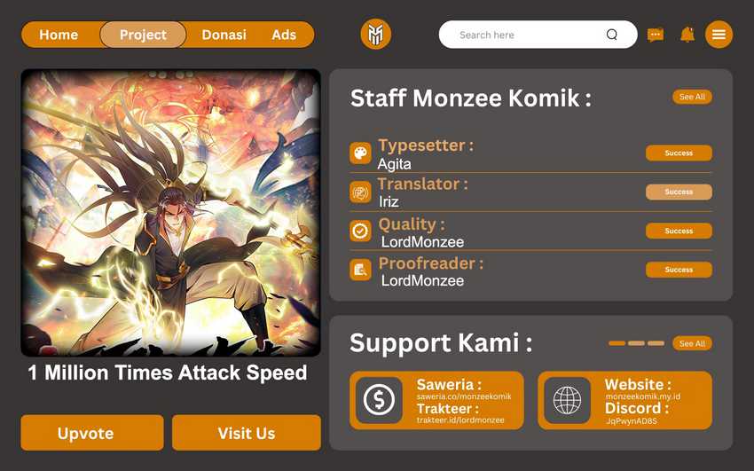 1 Million Times Attack Speed Chapter 25 - halaman 1