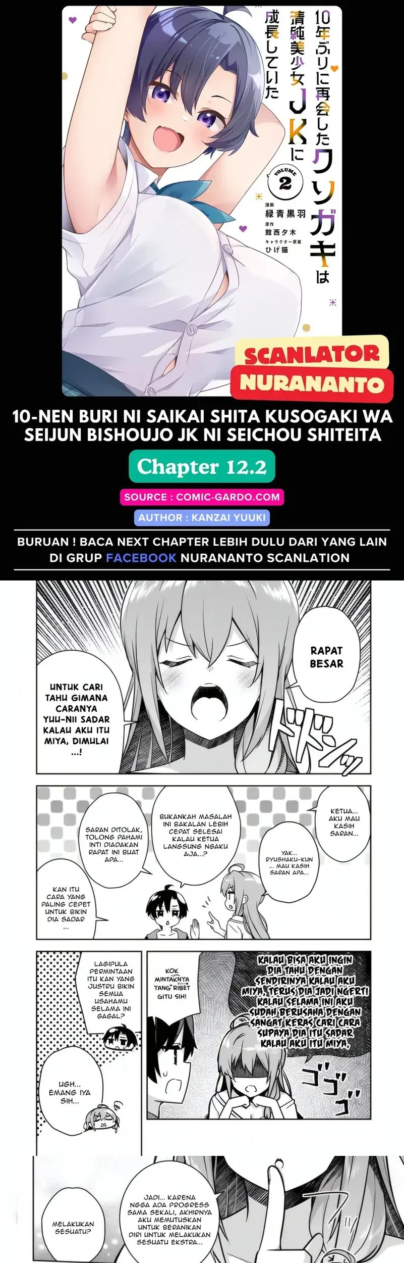 10-nenburi ni Saikai shita Kusogaki wa Seijun Bishoujo JK ni Seichou shiteita Chapter 12.2 - halaman 1
