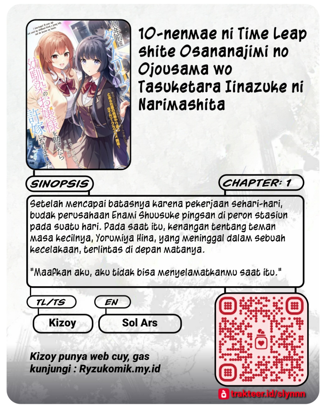 10-nenmae ni Time Leap shite Osananajimi no Ojousama wo Tasuketara Iinazuke ni Narimashita Chapter 1 - halaman 27