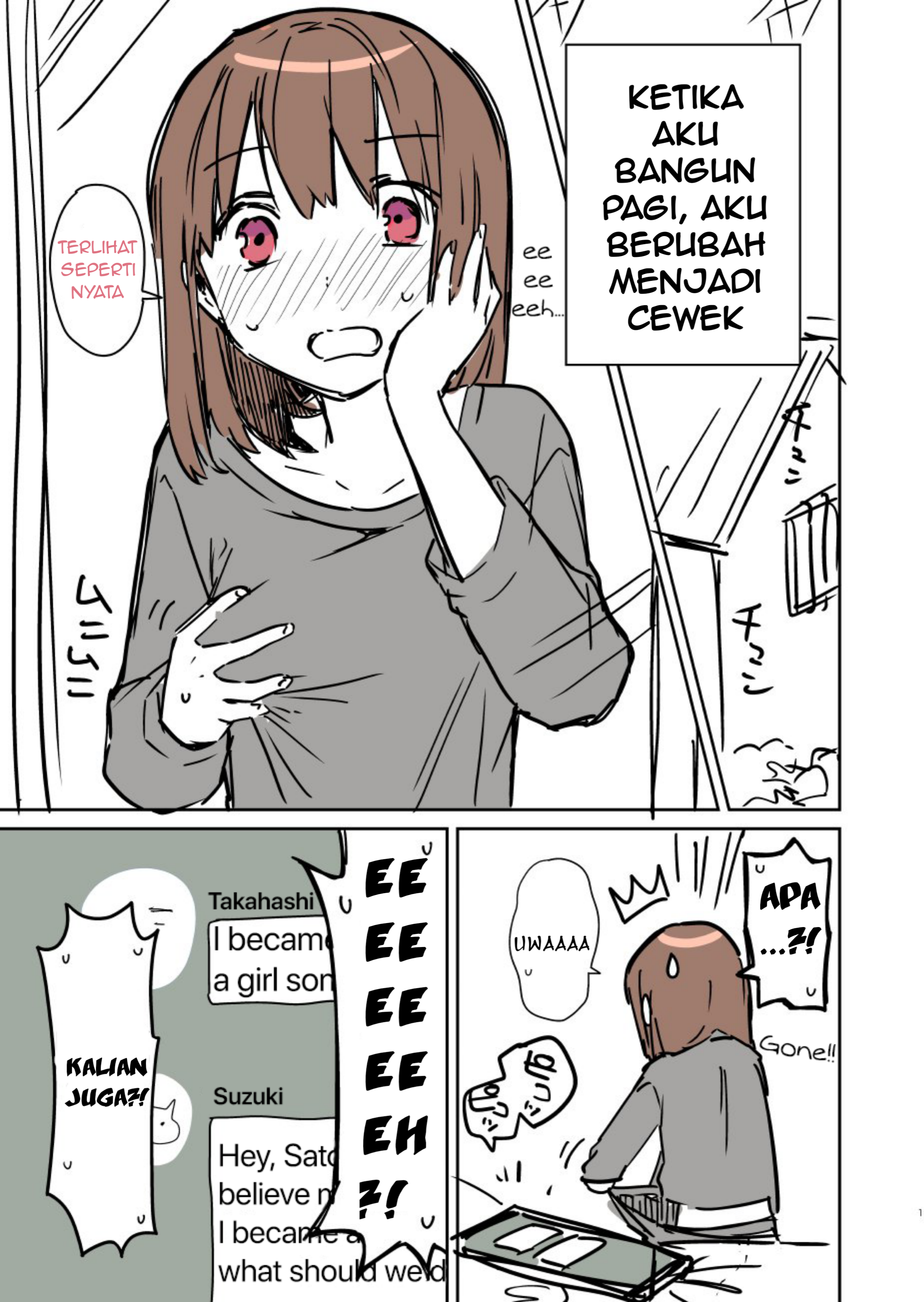A Manga About High School Boys Who Woke Up as Girls One Morning Chapter 1 - halaman 1