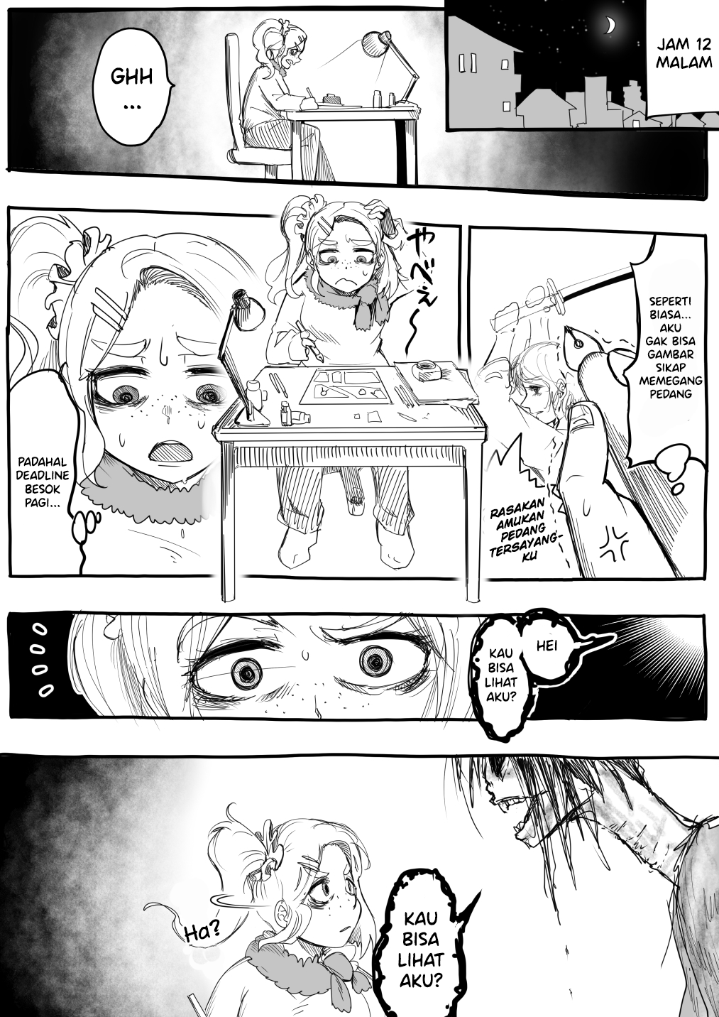 A Mangaka on the Night Before a Deadline Chapter 0 - halaman 1