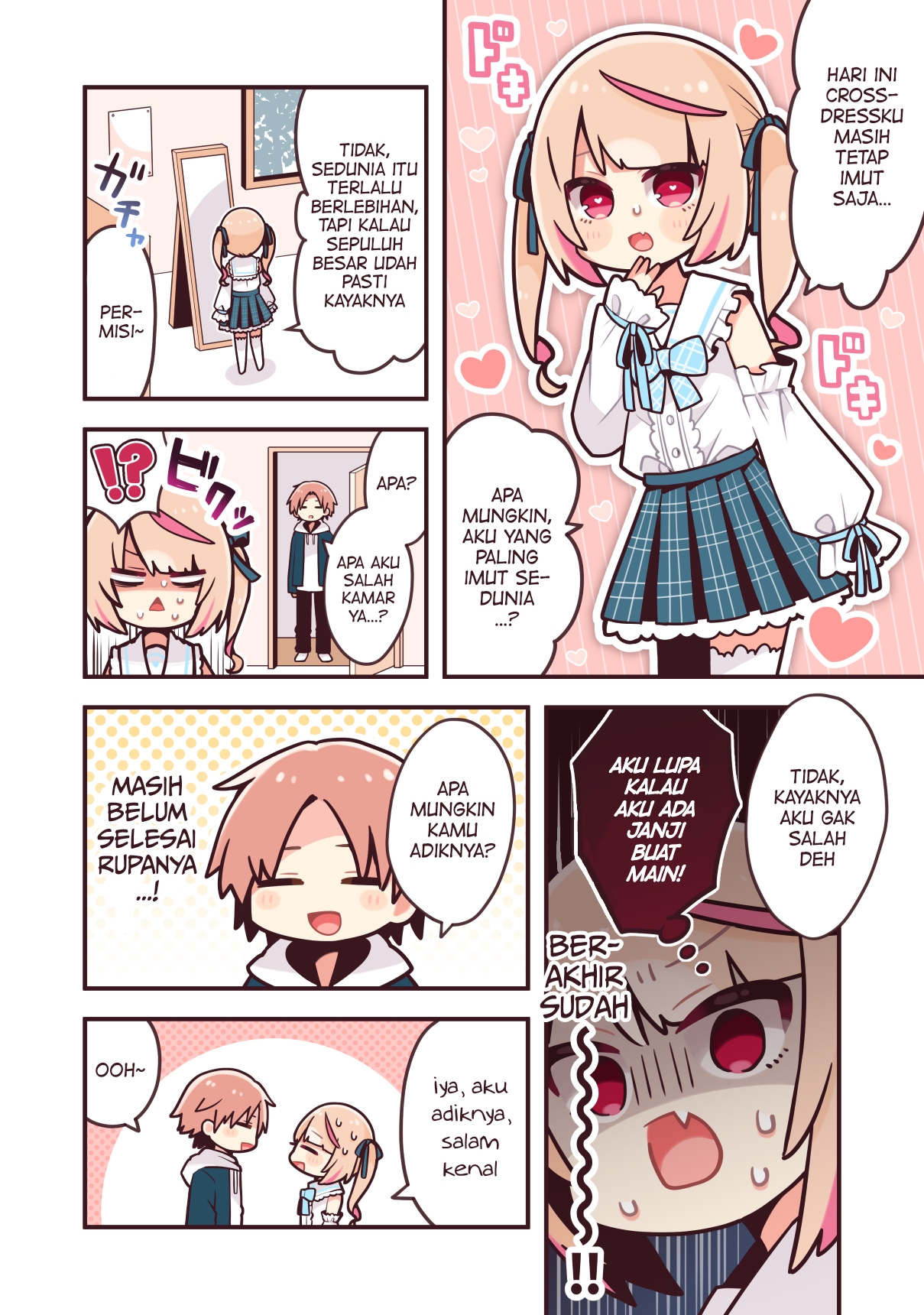 A Story About How I Pretended to Be My Non-Existent Sister After I Got Caught Crossdressing Chapter 0 - halaman 1