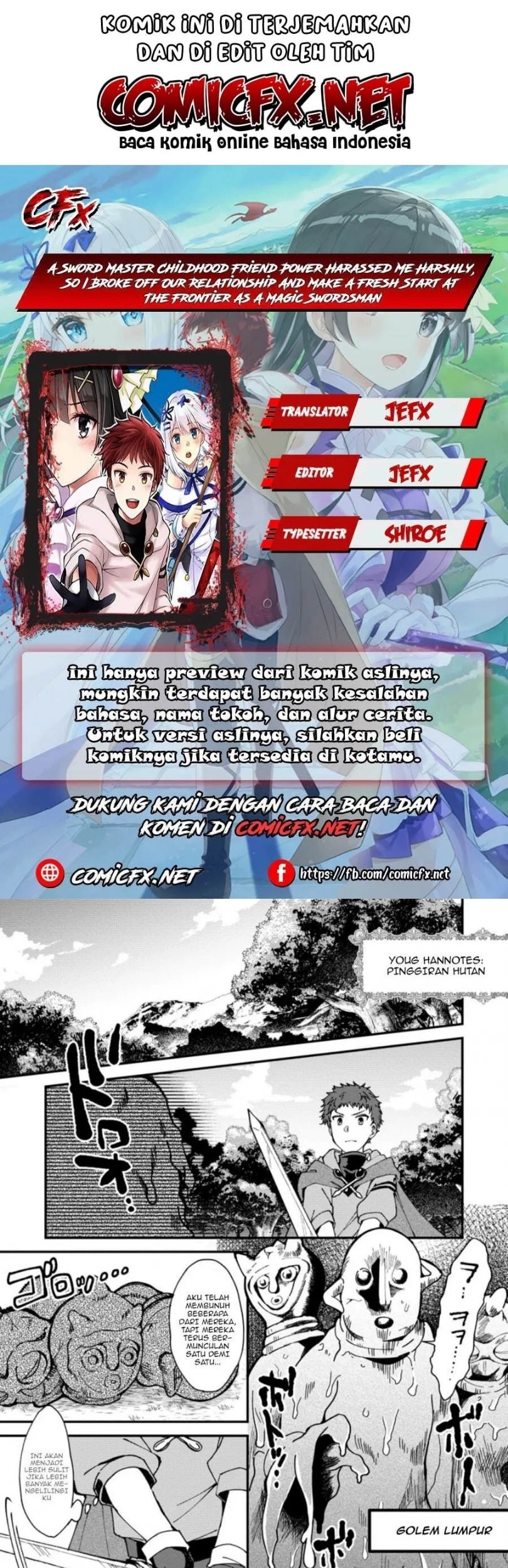 A Sword Master Childhood Friend Power Harassed Me Harshly, So I Broke off Our Relationship and Make a Fresh Start at the Frontier as a Magic Swordsman Chapter 3.1 - halaman 1