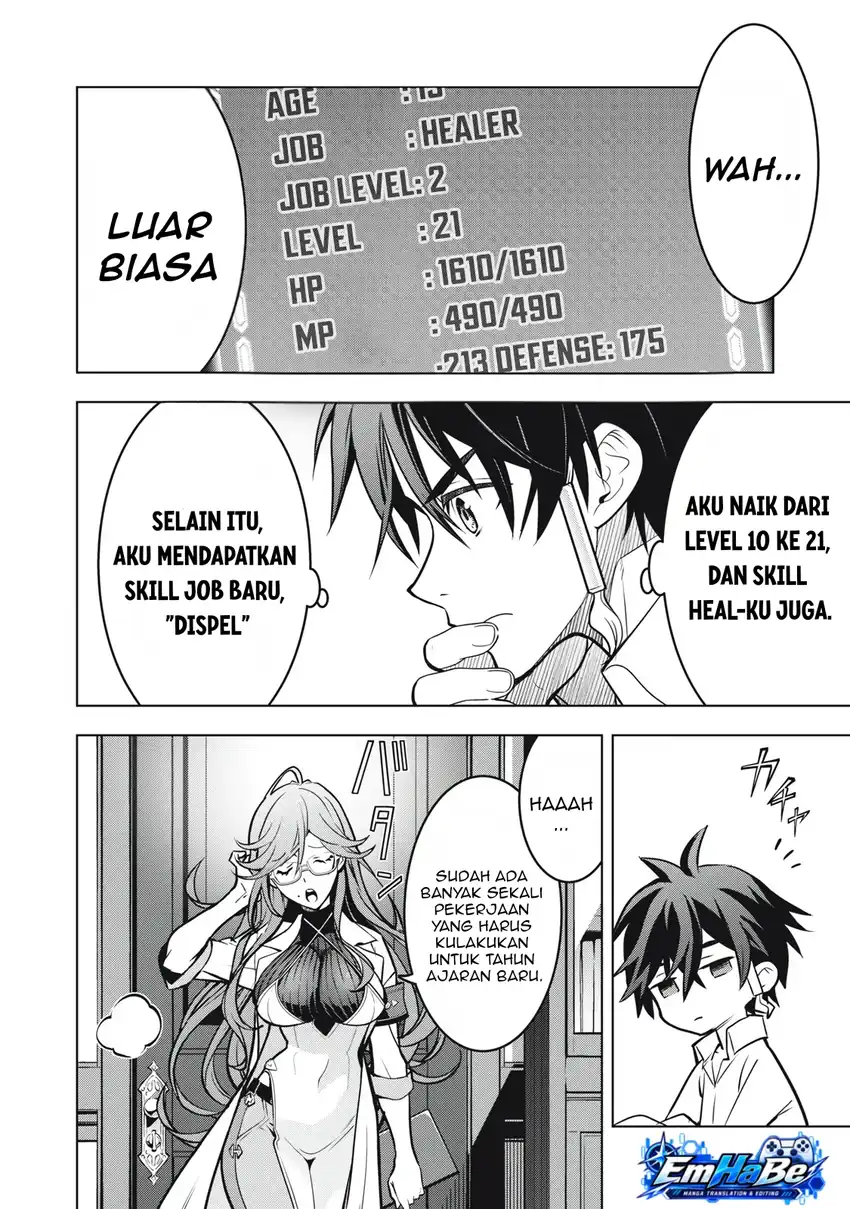 Academy Saikyou no Mob Healer: Shinigee Sekai no Mob ni Tensei Shita Ore wa, Hazure Job [Healer] to Gensaku Chishiki de Musou Suru Chapter 4 - halaman 9