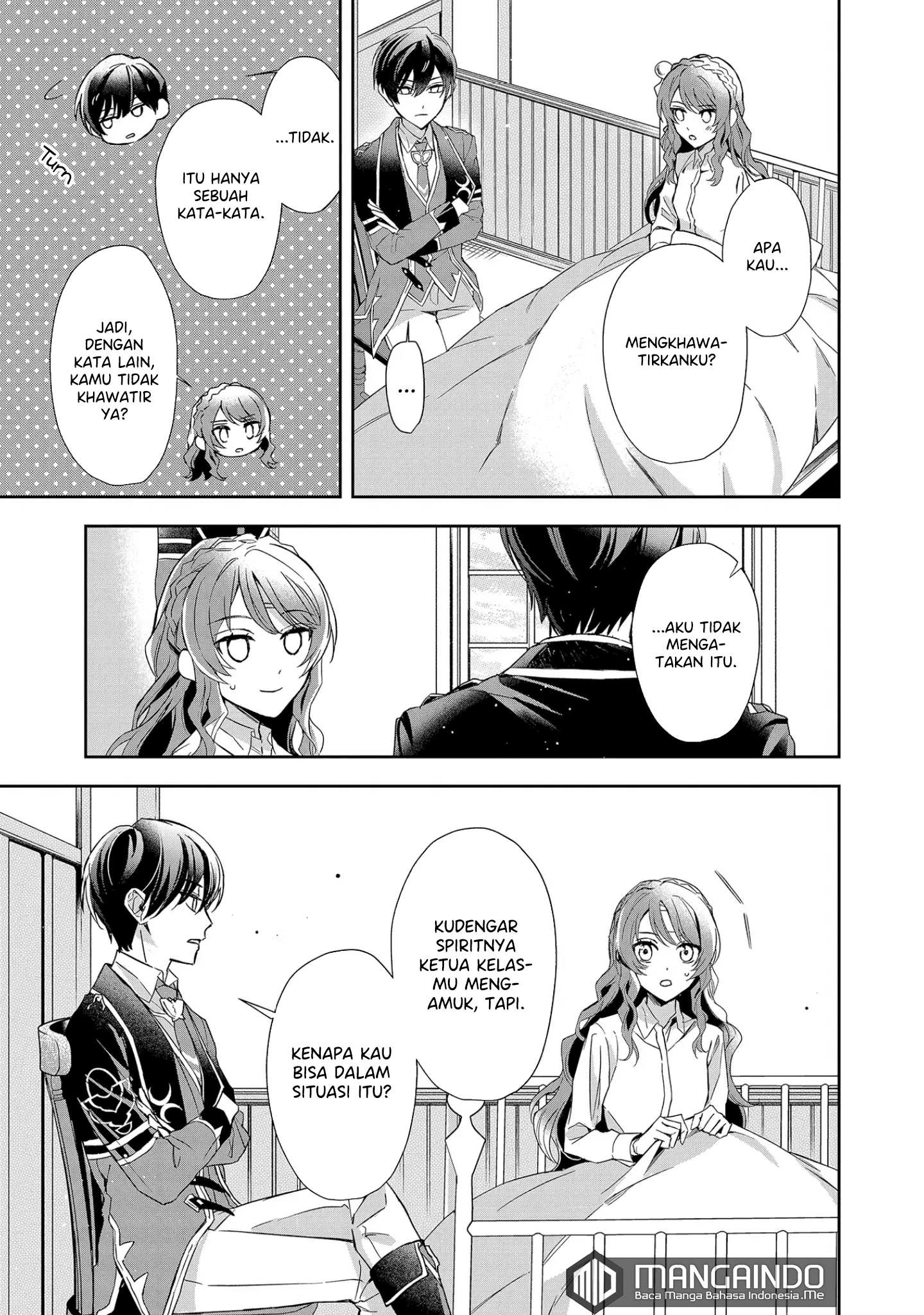 Akuyaku Reijou to Akuyaku Reisoku ga, Deatte Koi ni Ochita nara: Nanashi no Seirei to Keiyaku shite Oidasareta Reijou wa, Kyou mo Reisoku to Kisoiatteiru you desu Chapter 7 - halaman 8