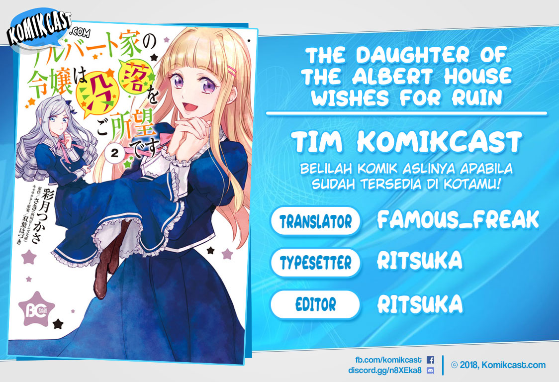 Albert-ke no Reijou wa Botsuraku wo Goshomou desu Chapter 8.2 - halaman 1