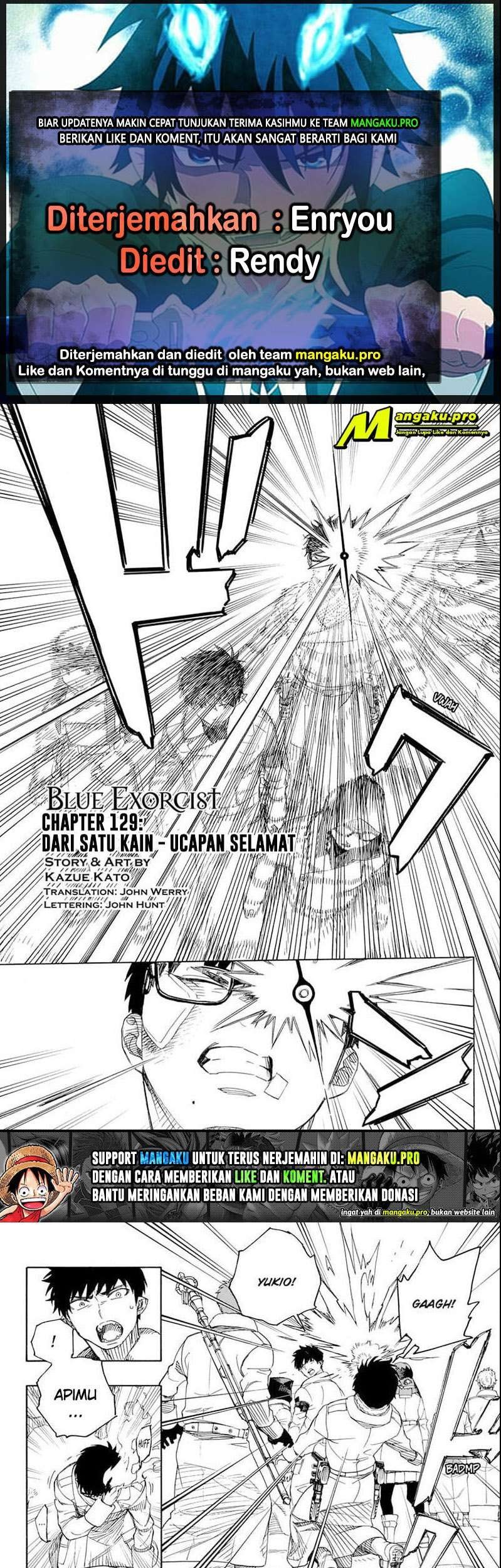 Ao no Exorcist Chapter 129.1 - halaman 1