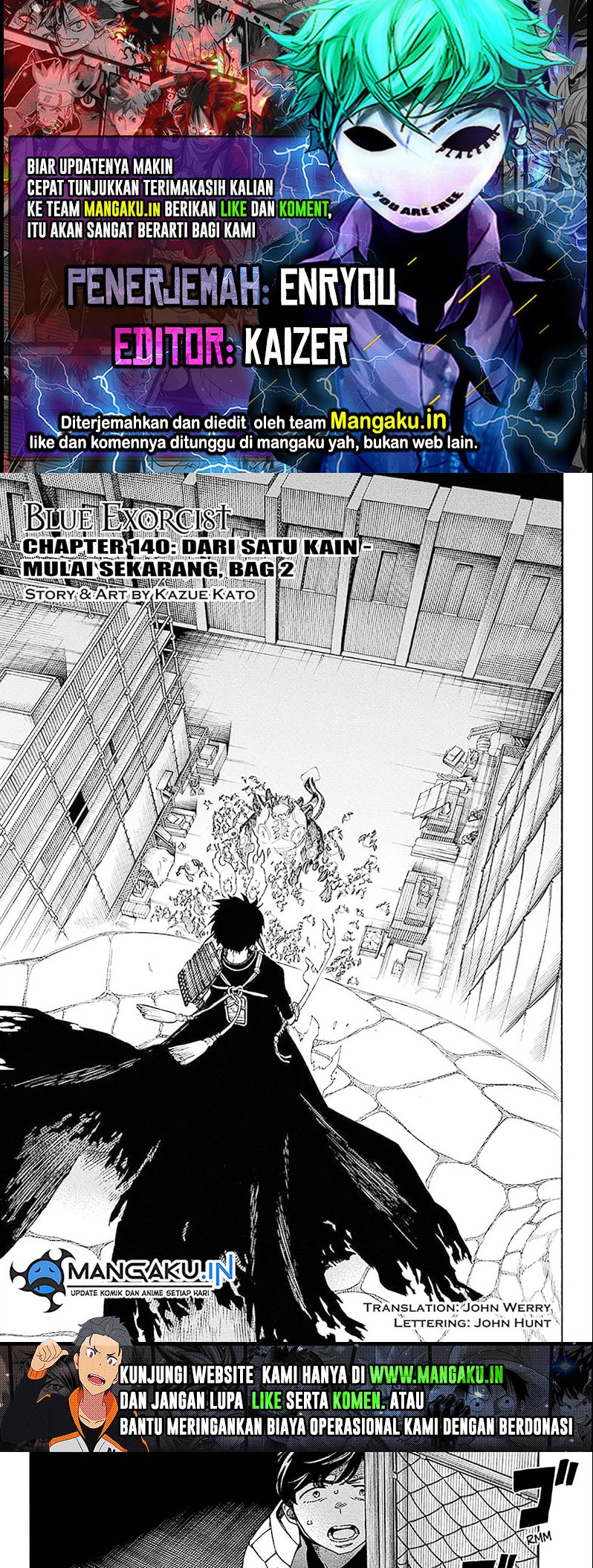 Ao no Exorcist Chapter 140.1 - halaman 1