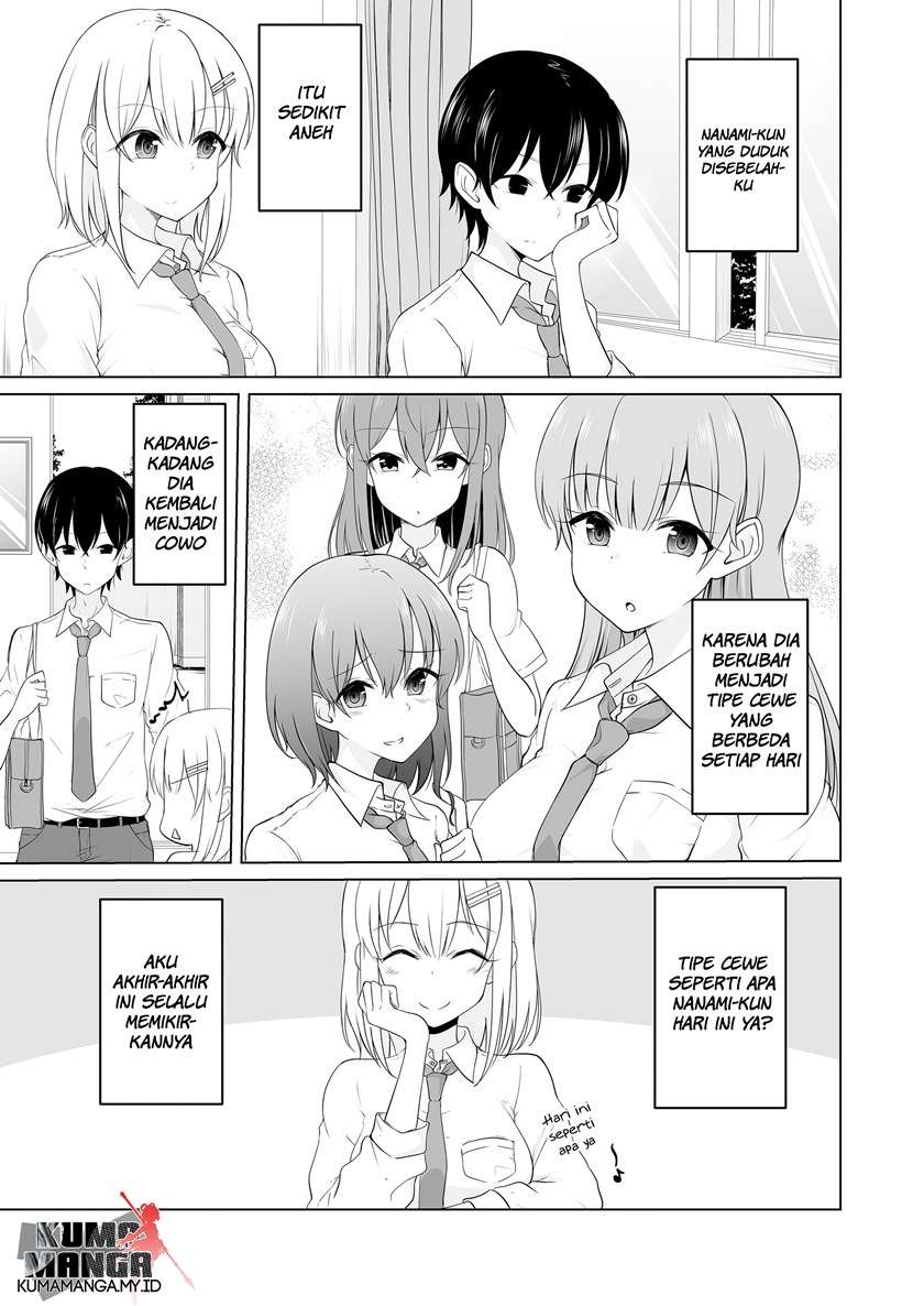 Asa Okiru to Random de Ironna Type Onnanoko ni Natchau Otokonoko no Hanashi Chapter 2 - halaman 1