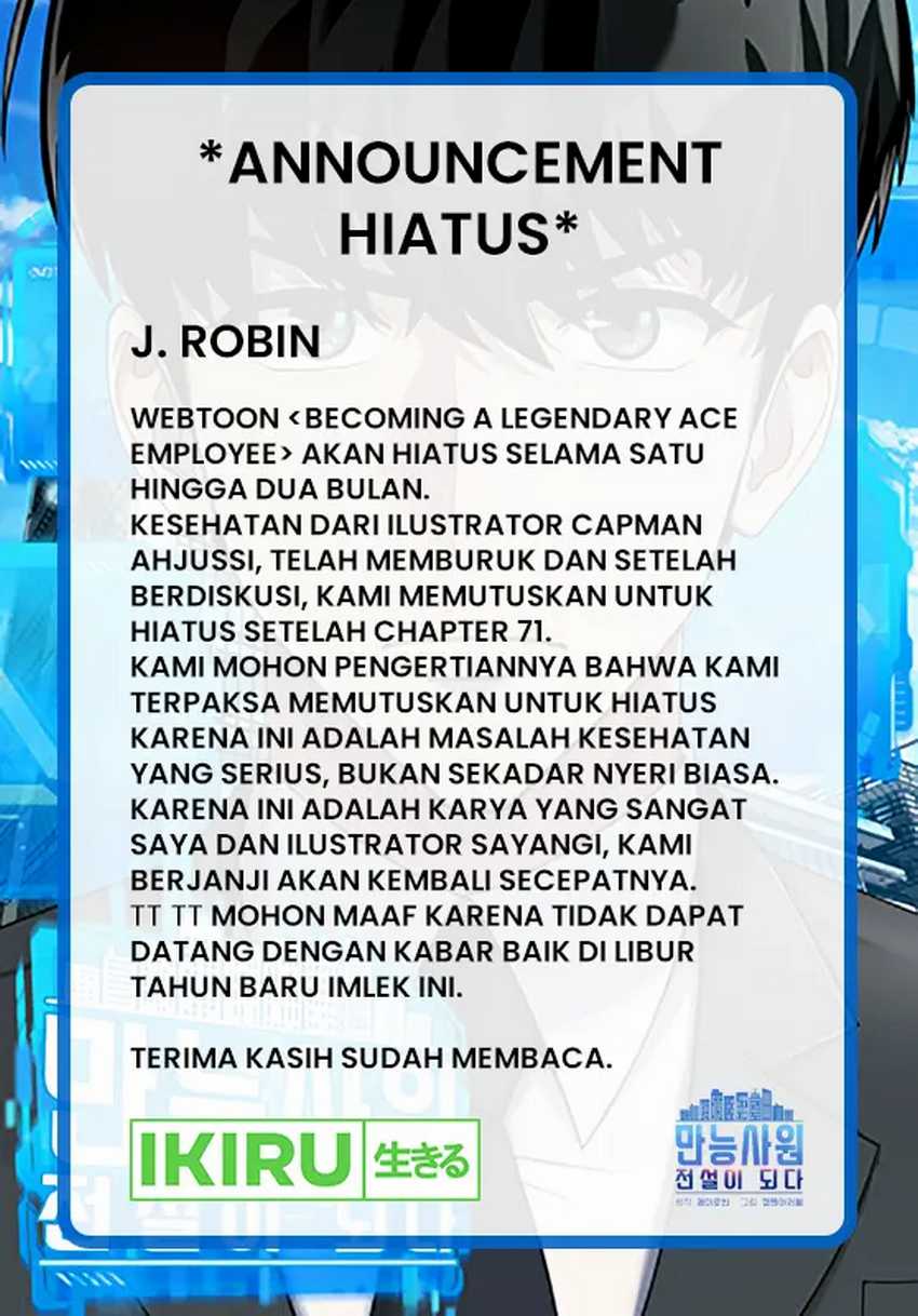 Becoming a Legendary Ace Employee Chapter 71 - halaman 69