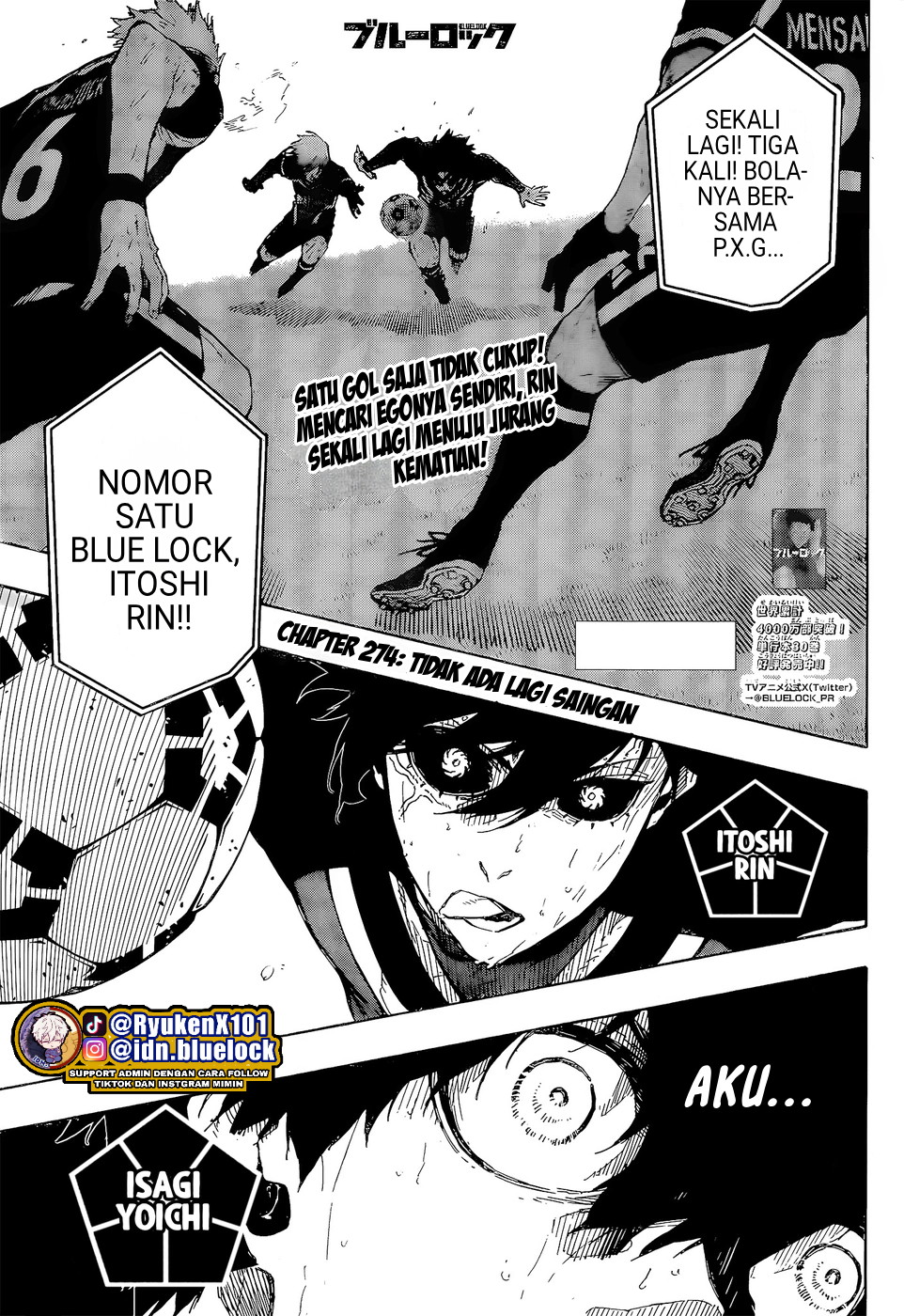 Blue Lock Chapter 274 - halaman 3