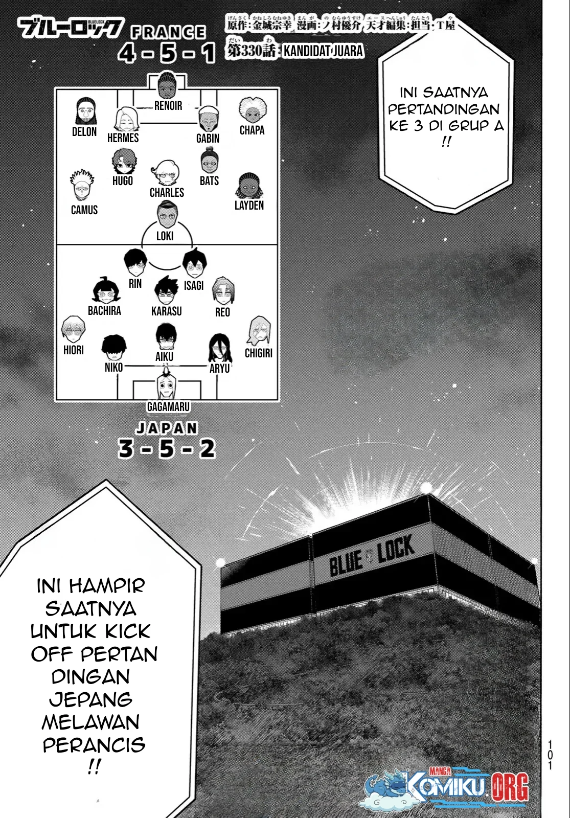 Blue Lock Chapter 330 - halaman 2