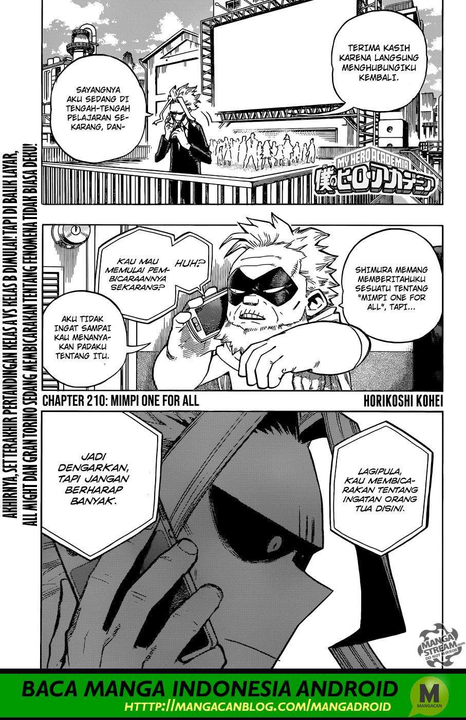 Boku no Hero Academia Chapter 210 - halaman 1