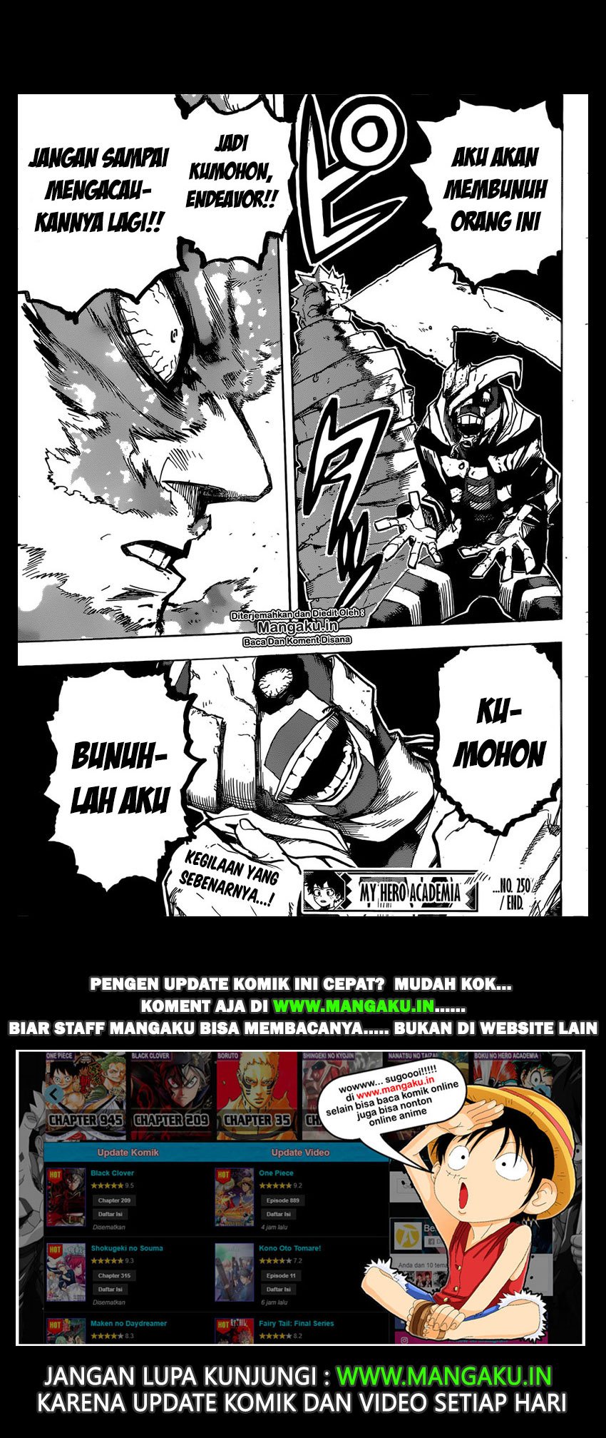 Boku no Hero Academia Chapter 250 - halaman 14
