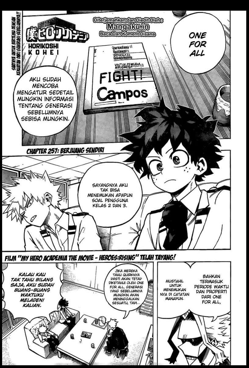 Boku no Hero Academia Chapter 257 - halaman 1