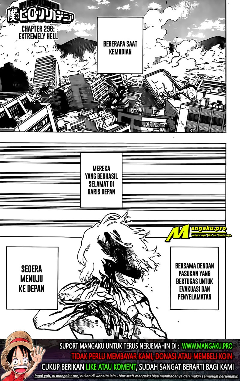 Boku no Hero Academia Chapter 296 - halaman 2