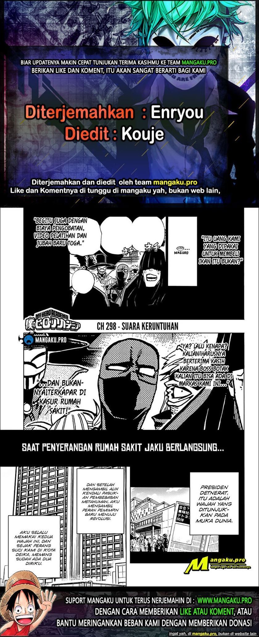 Boku no Hero Academia Chapter 298 - halaman 1