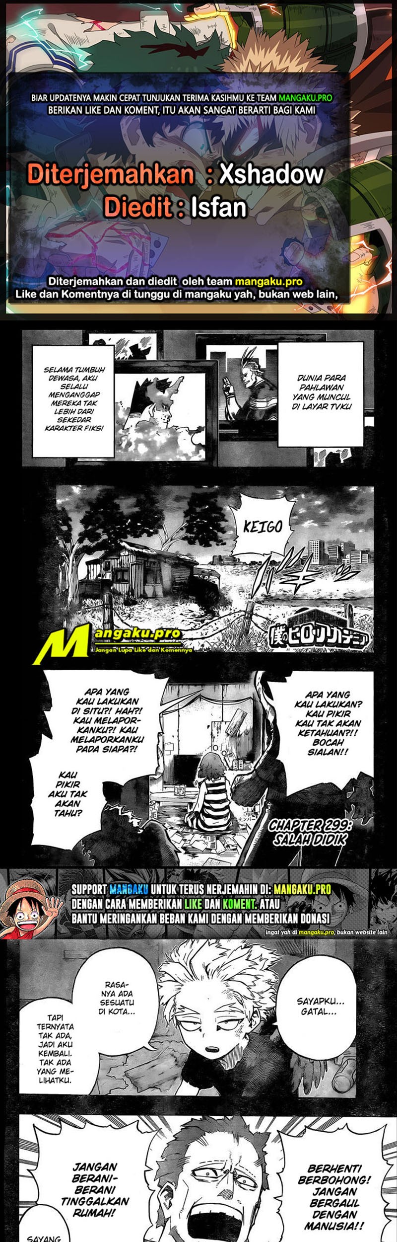 Boku no Hero Academia Chapter 299 - halaman 1