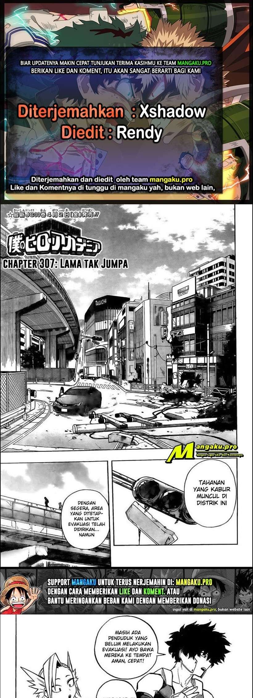 Boku no Hero Academia Chapter 307 - halaman 1