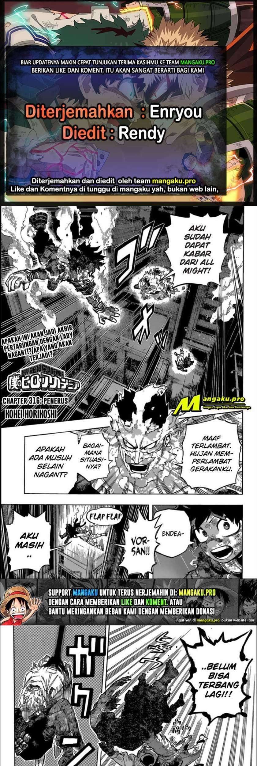 Boku no Hero Academia Chapter 316 - halaman 1