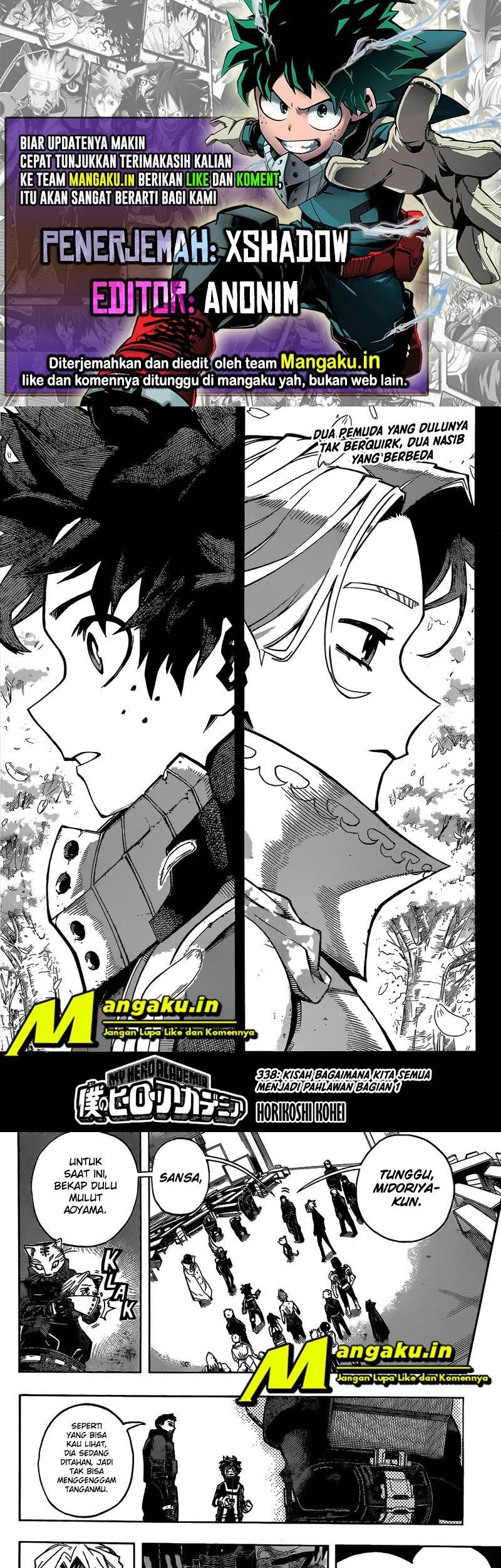 Boku no Hero Academia Chapter 338 - halaman 1