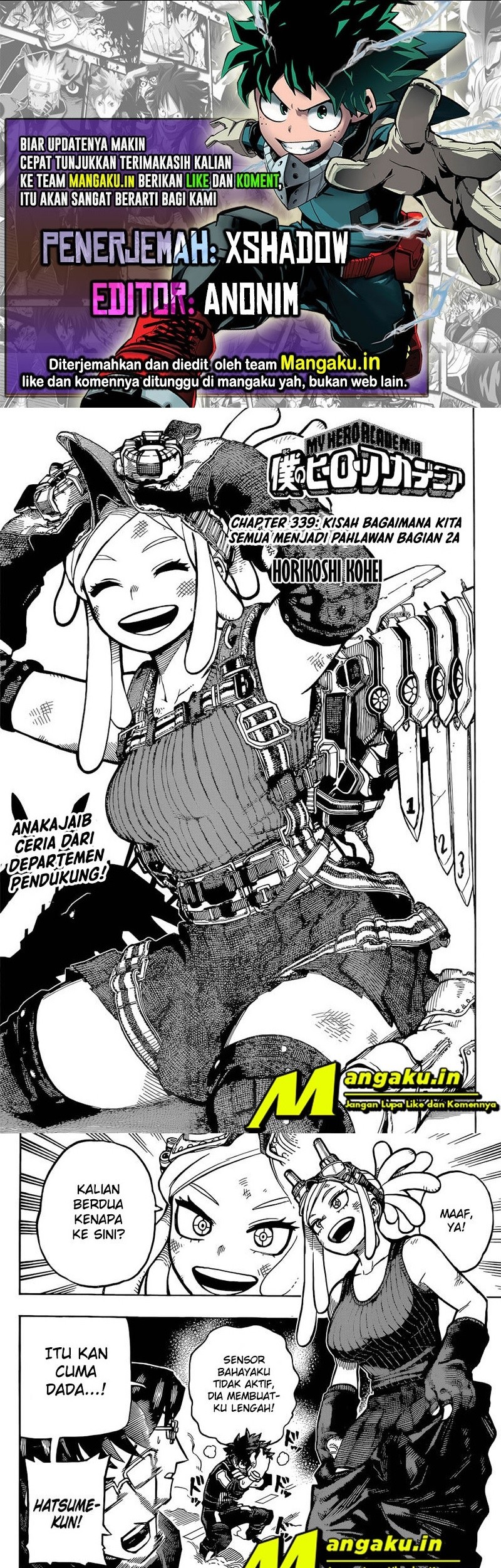 Boku no Hero Academia Chapter 339 - halaman 1