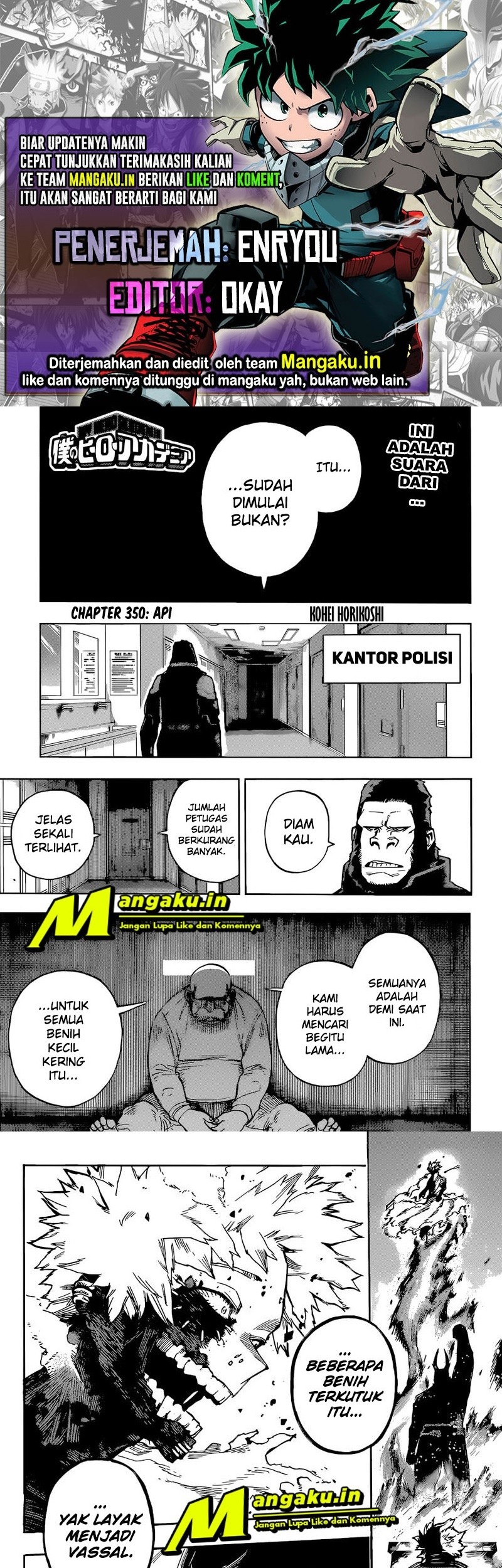 Boku no Hero Academia Chapter 350 - halaman 1