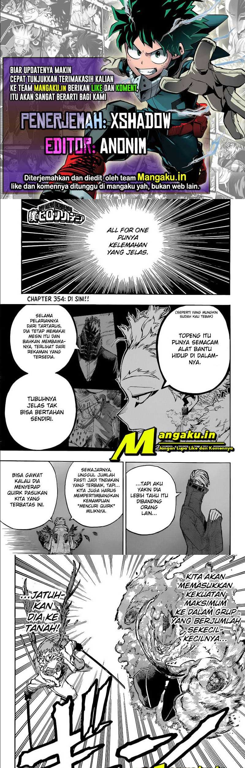 Boku no Hero Academia Chapter 354 - halaman 1