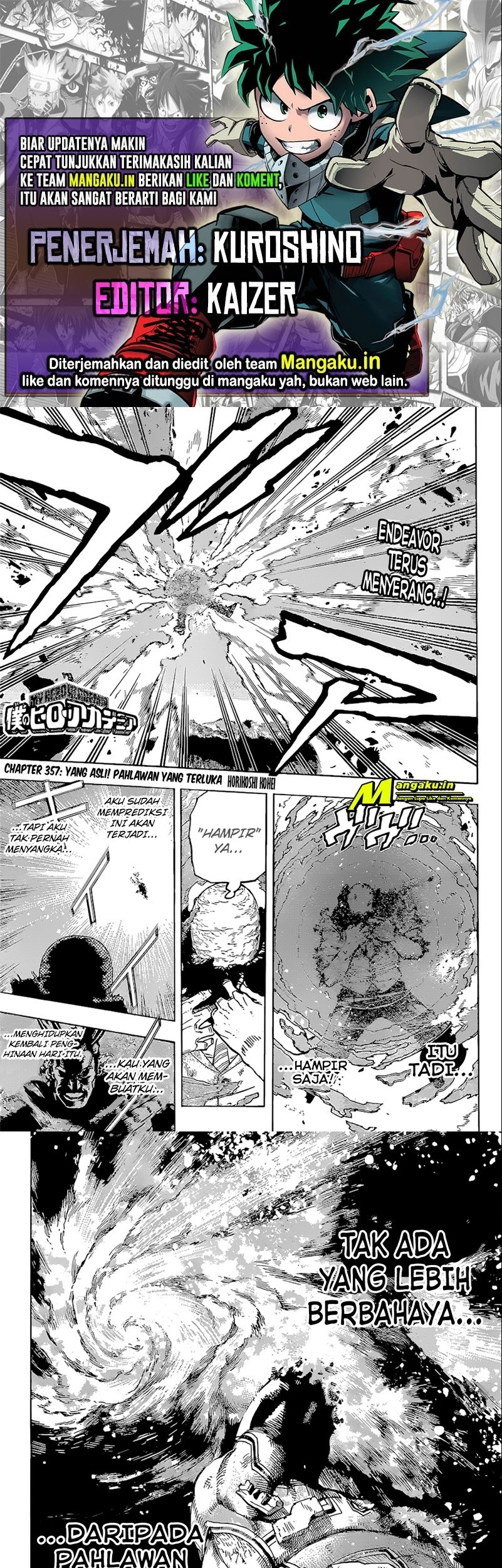 Boku no Hero Academia Chapter 357 - halaman 1