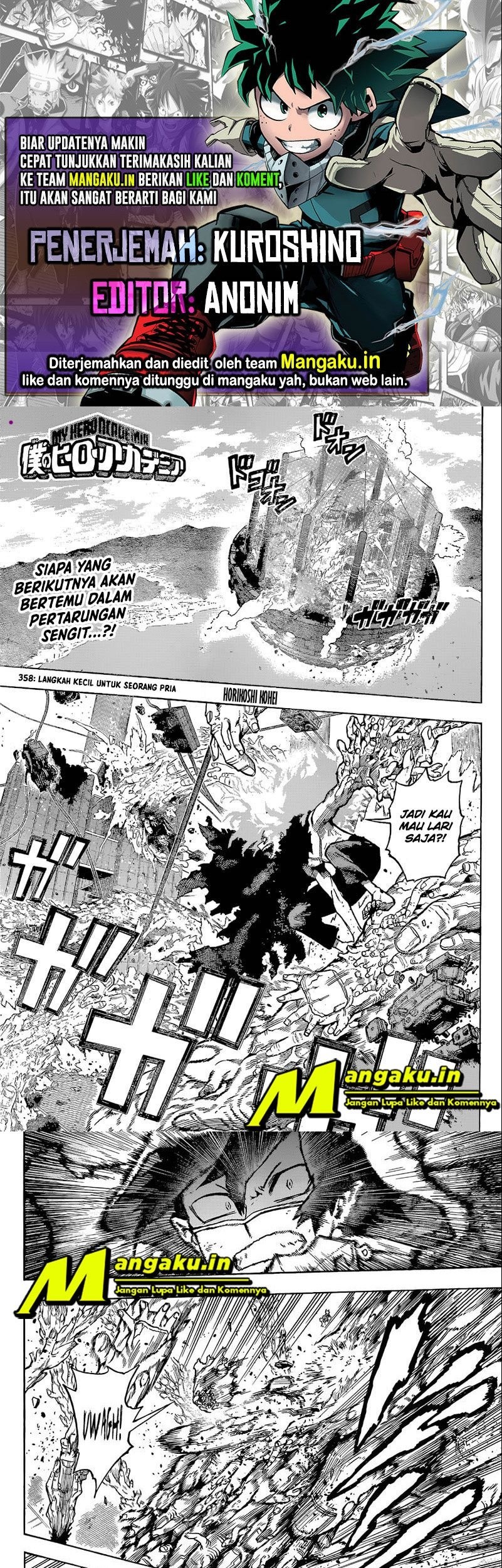 Boku no Hero Academia Chapter 358 - halaman 1