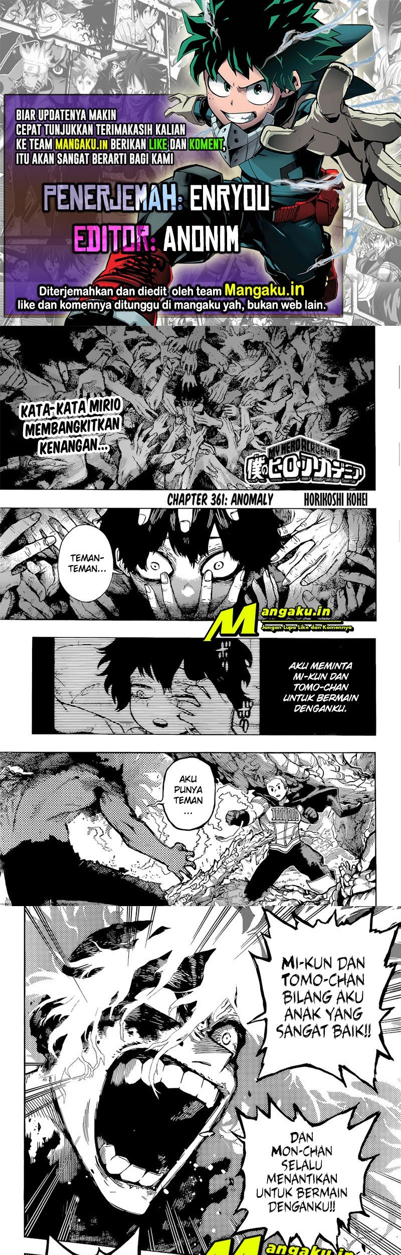 Boku no Hero Academia Chapter 361 - halaman 1