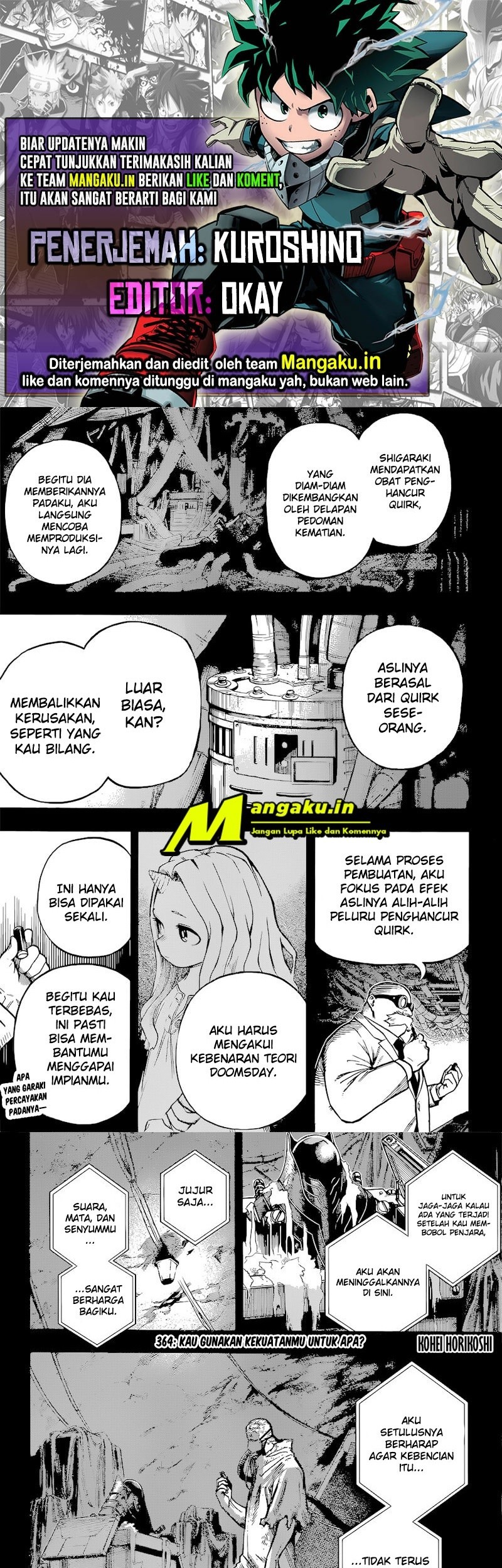 Boku no Hero Academia Chapter 364 - halaman 1