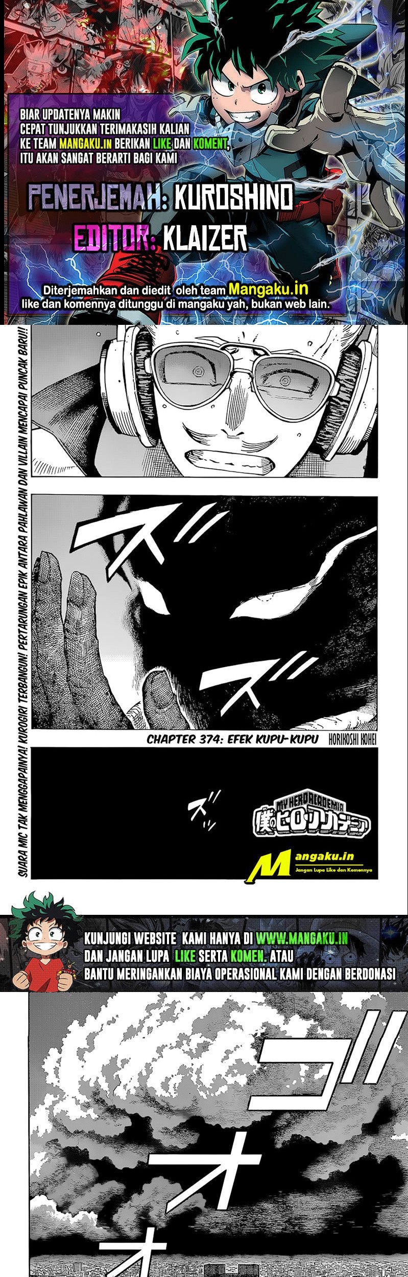 Boku no Hero Academia Chapter 374 - halaman 1