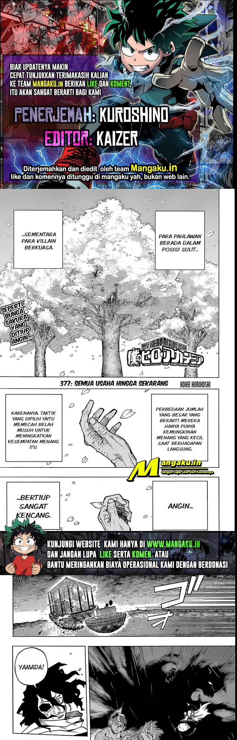 Boku no Hero Academia Chapter 377 - halaman 1