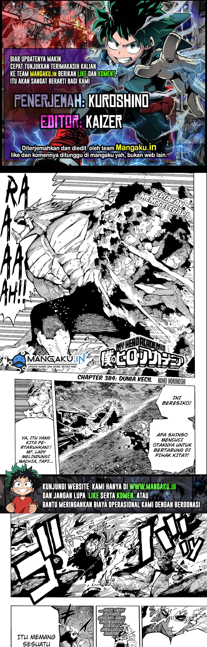 Boku no Hero Academia Chapter 384 - halaman 1