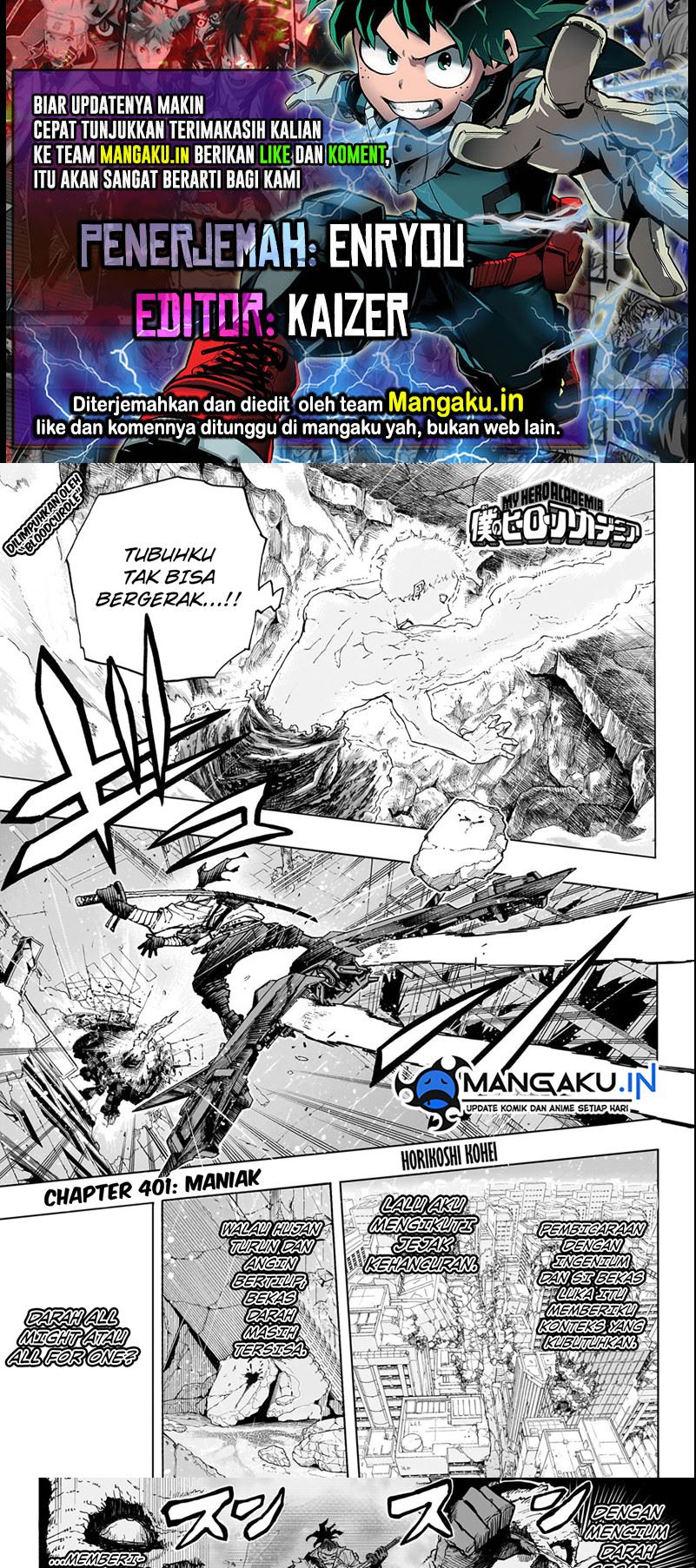 Boku no Hero Academia Chapter 401 - halaman 1