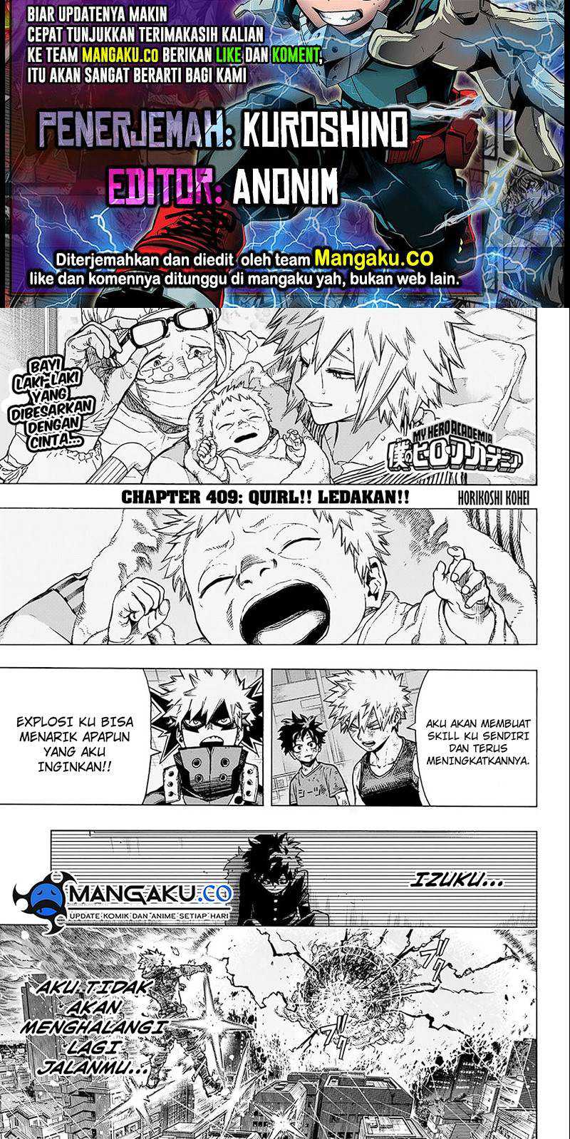 Boku no Hero Academia Chapter 409 - halaman 1