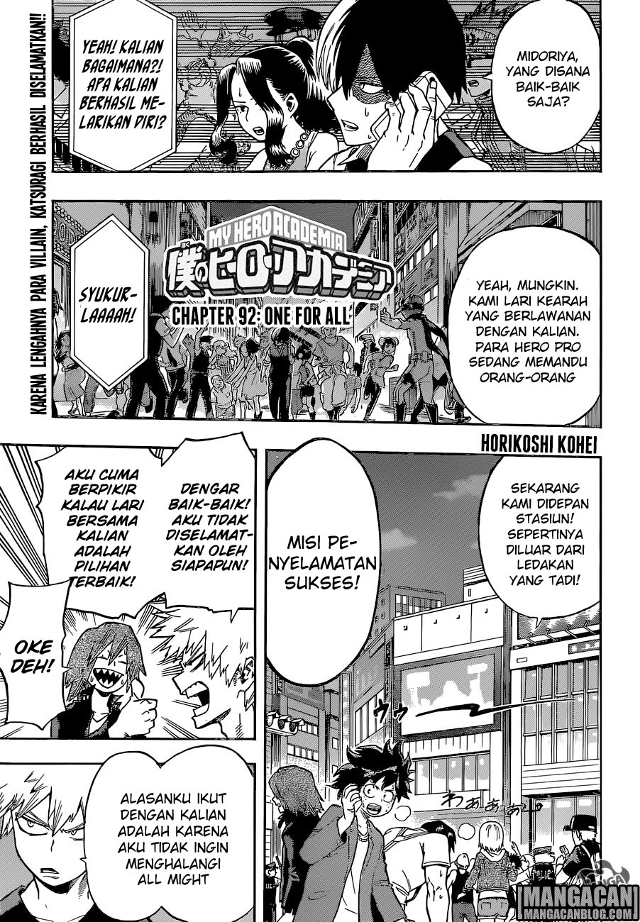 Boku no Hero Academia Chapter 92 - halaman 1