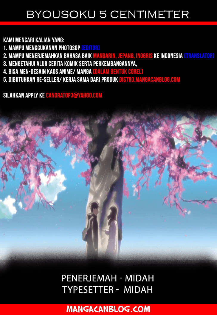Byousoku 5 Centimeter Chapter 5 - halaman 19