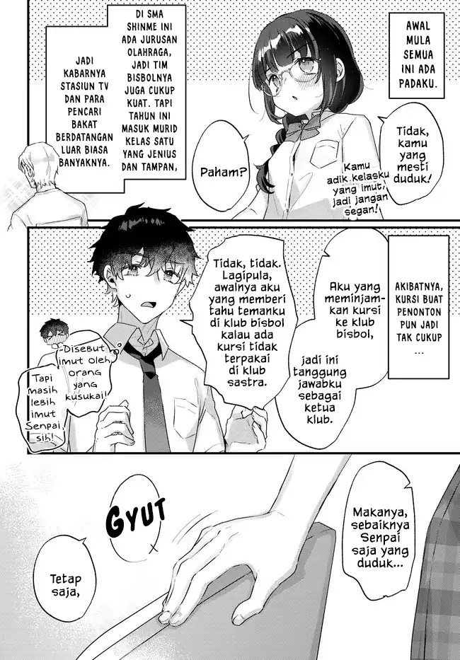 Chiisakute Kawaii Bungeibu no Chiteki na Senpai o, Hiza no Ue ni Nosetara Mainichi Suwattekuru you ni natta Chapter 1 - halaman 10