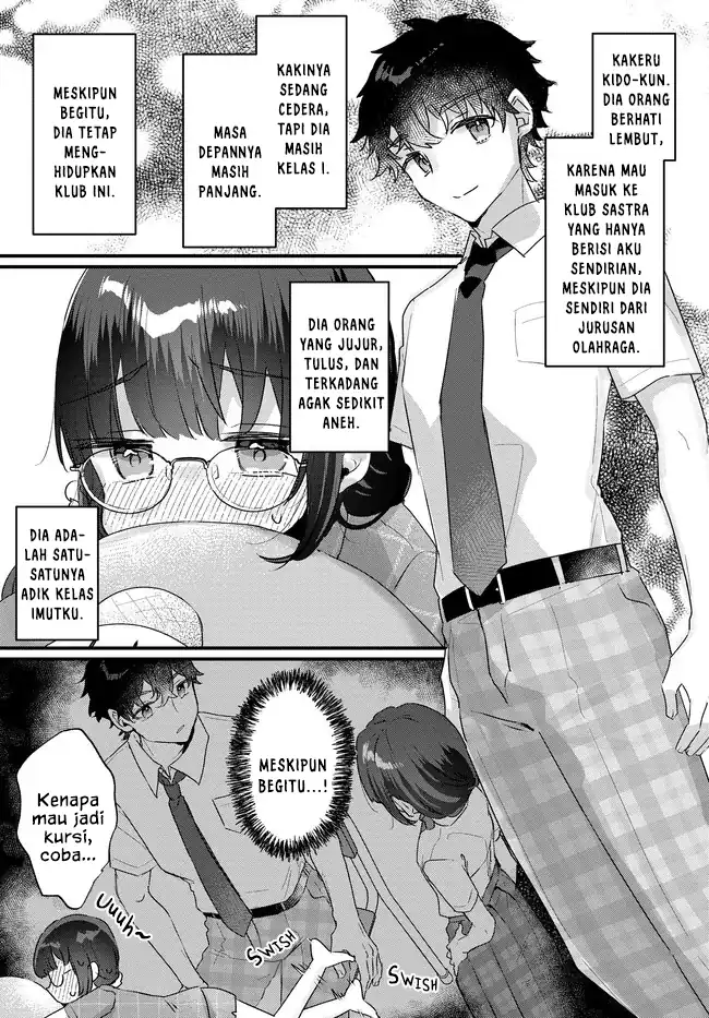 Chiisakute Kawaii Bungeibu no Chiteki na Senpai o, Hiza no Ue ni Nosetara Mainichi Suwattekuru you ni natta Chapter 1 - halaman 21