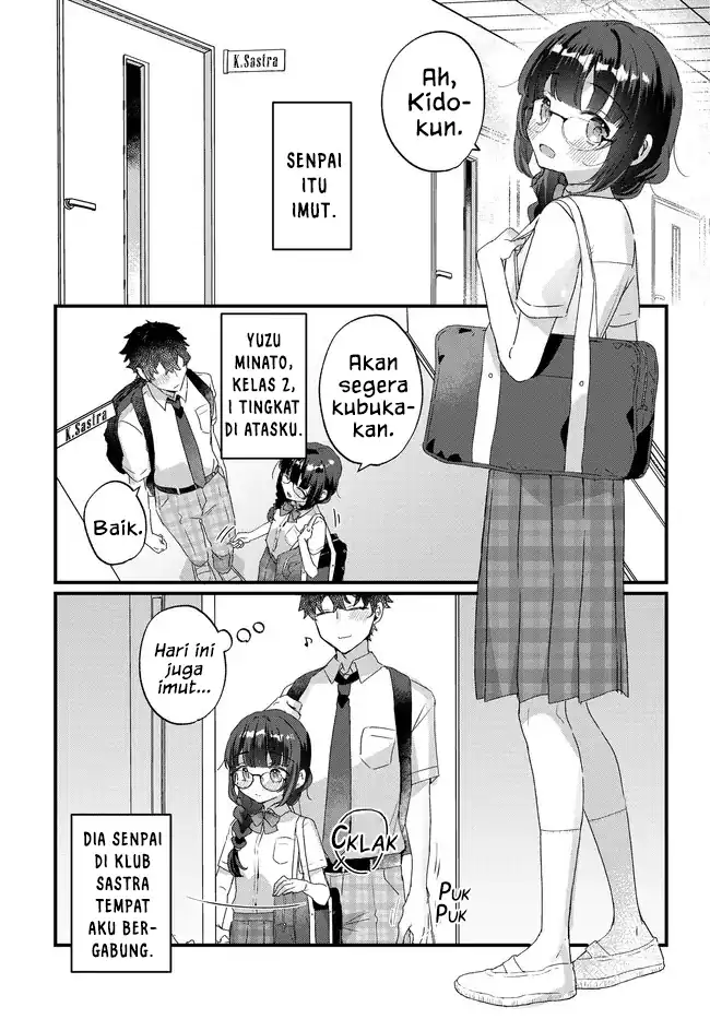Chiisakute Kawaii Bungeibu no Chiteki na Senpai o, Hiza no Ue ni Nosetara Mainichi Suwattekuru you ni natta Chapter 1 - halaman 3