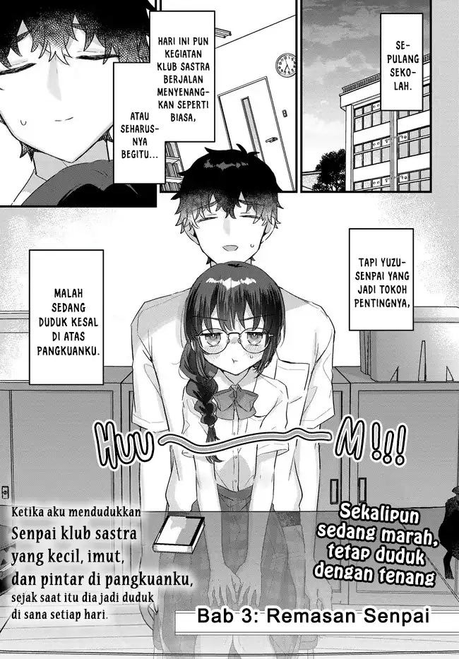 Chiisakute Kawaii Bungeibu no Chiteki na Senpai o, Hiza no Ue ni Nosetara Mainichi Suwattekuru you ni natta Chapter 3.1 - halaman 1