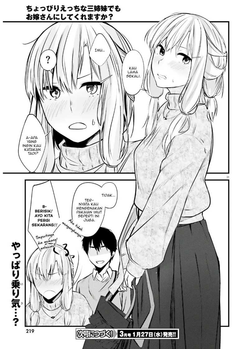 Choppiri Ecchi na Sanshimai demo, Oyomesan ni Shitekuremasu ka? Chapter 10 - halaman 32