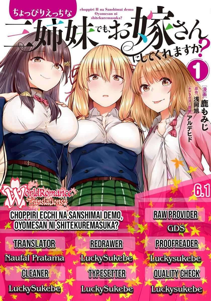 Choppiri Ecchi na Sanshimai demo, Oyomesan ni Shitekuremasu ka? Chapter 6.1 - halaman 1