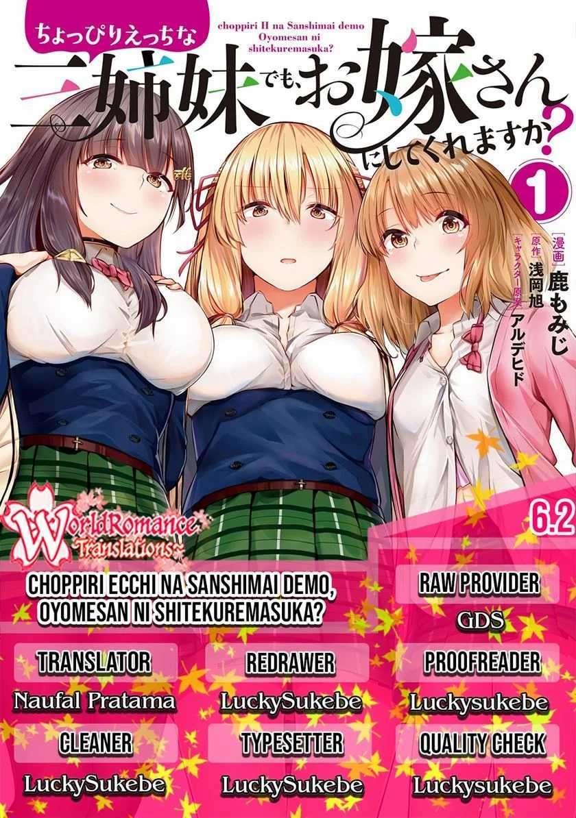 Choppiri Ecchi na Sanshimai demo, Oyomesan ni Shitekuremasu ka? Chapter 6.2 - halaman 1