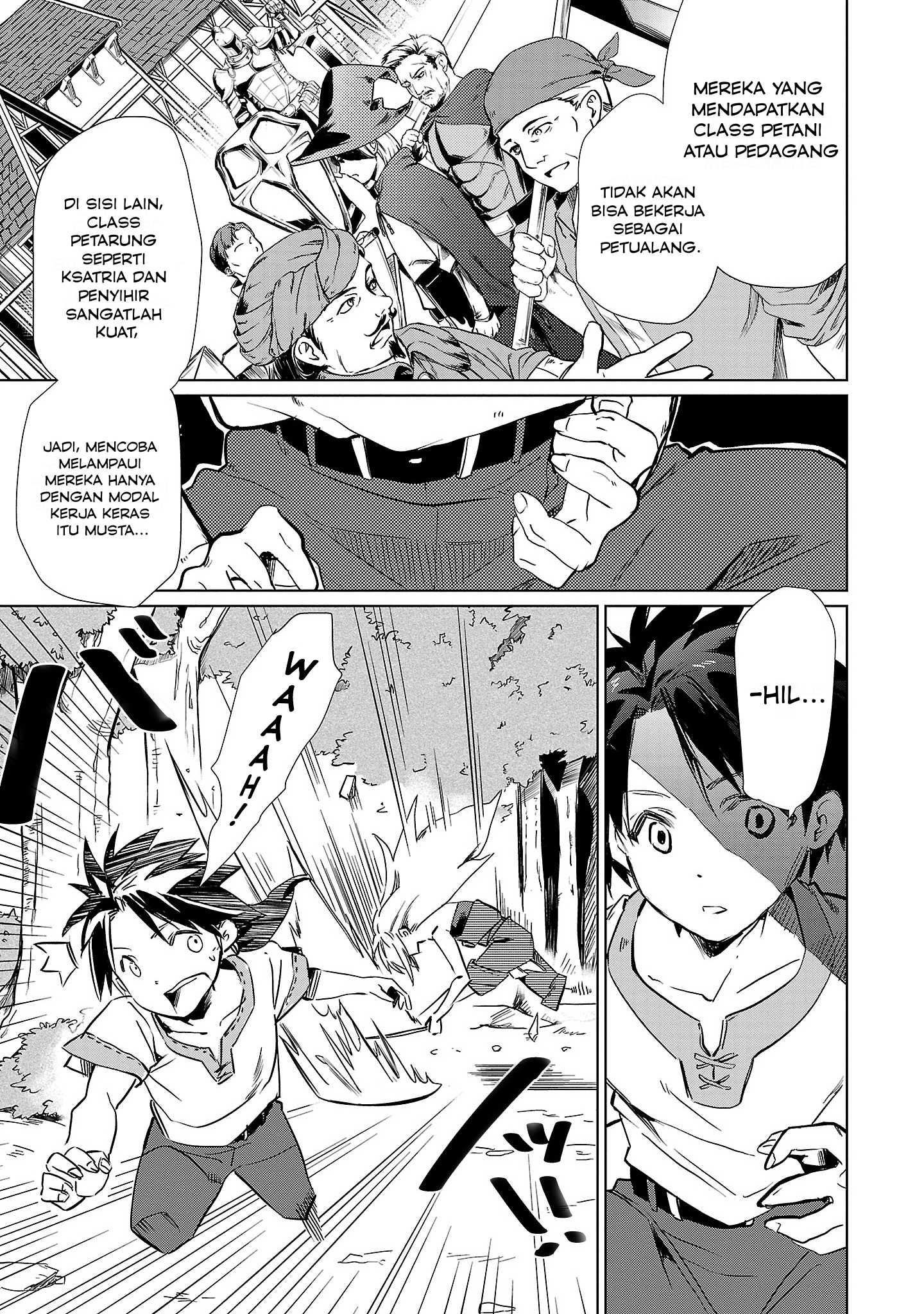 Class "Mushoku" no Eiyuutan: Koushakuke wo Tsuihou sareta ga, Jitsu wa Nagutta dake de Skill wo Kakutoku Dekiru to Wakari, Tairiku Ichi no Eiyuu ni Noboritsumeru Chapter 1 - halaman 9