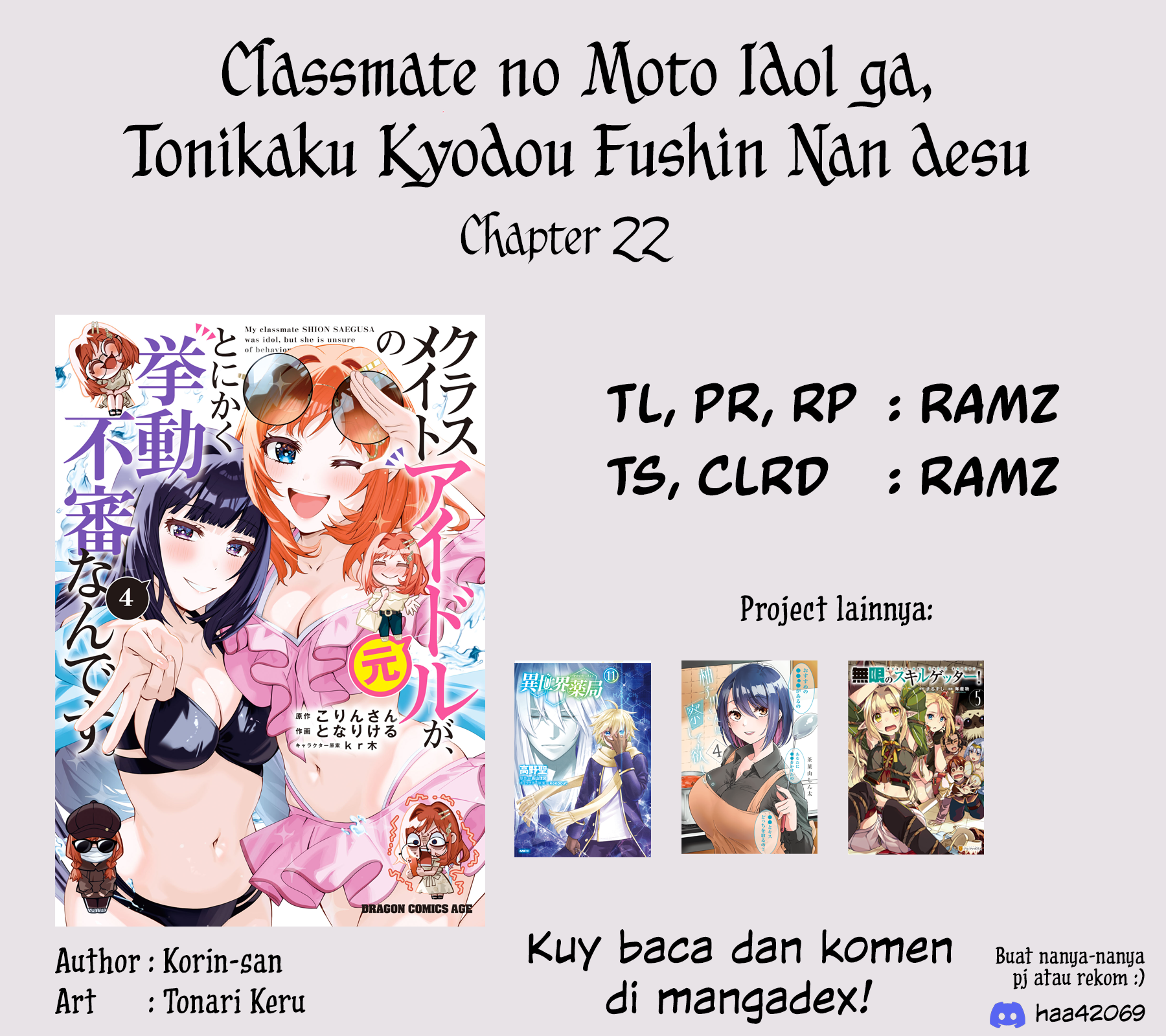 Classmate no Moto Idol ga, Tonikaku Kyodou Fushin nan desu. Chapter 22 - halaman 34